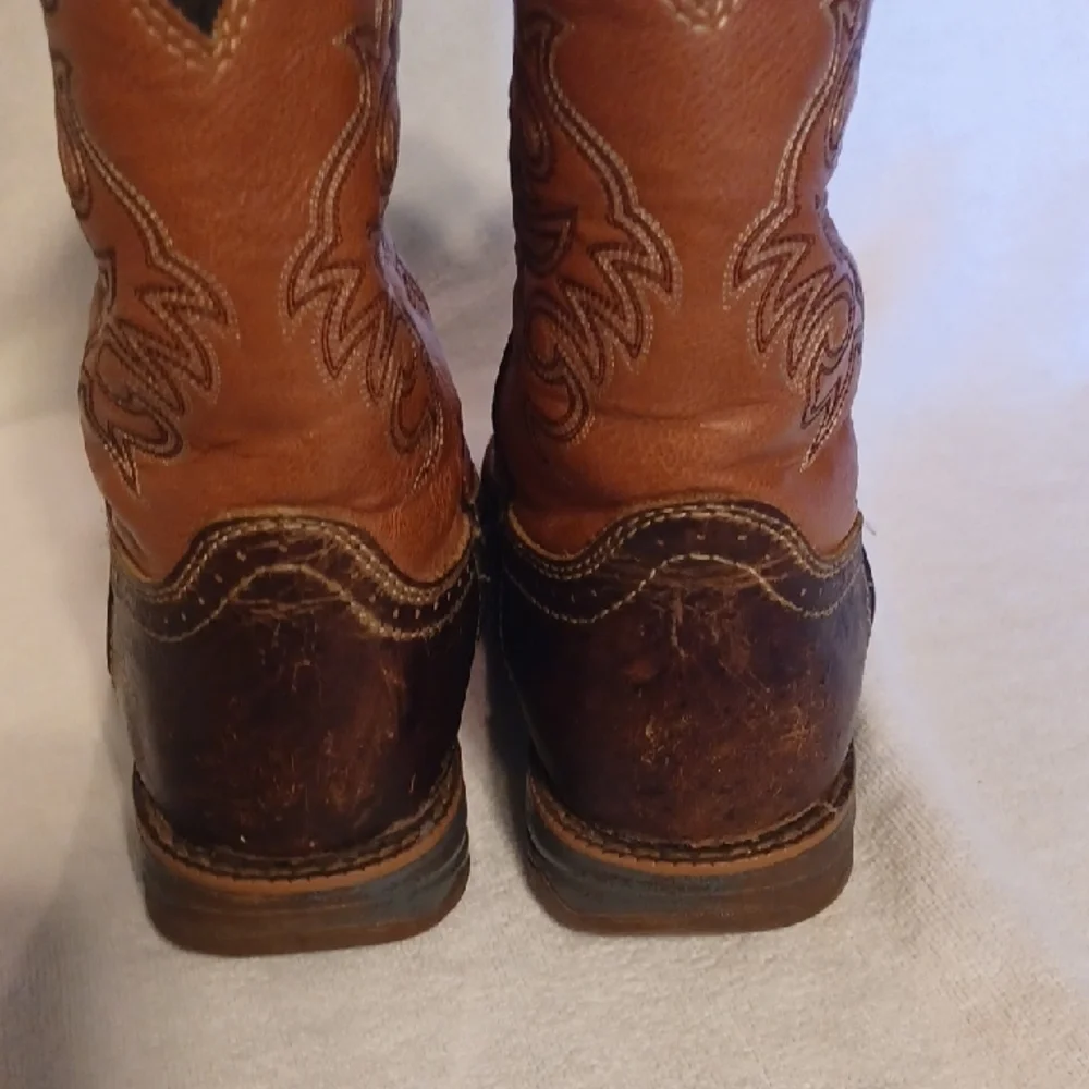 Tony Lama Rich Brown  And Pink Boots Girls Size 3D